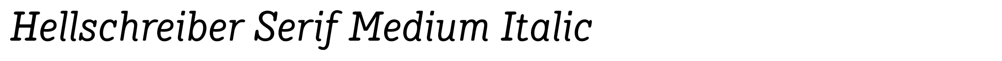 Hellschreiber Serif Medium Italic image